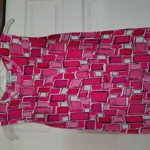 Pink Geometric Sleeveless Top
